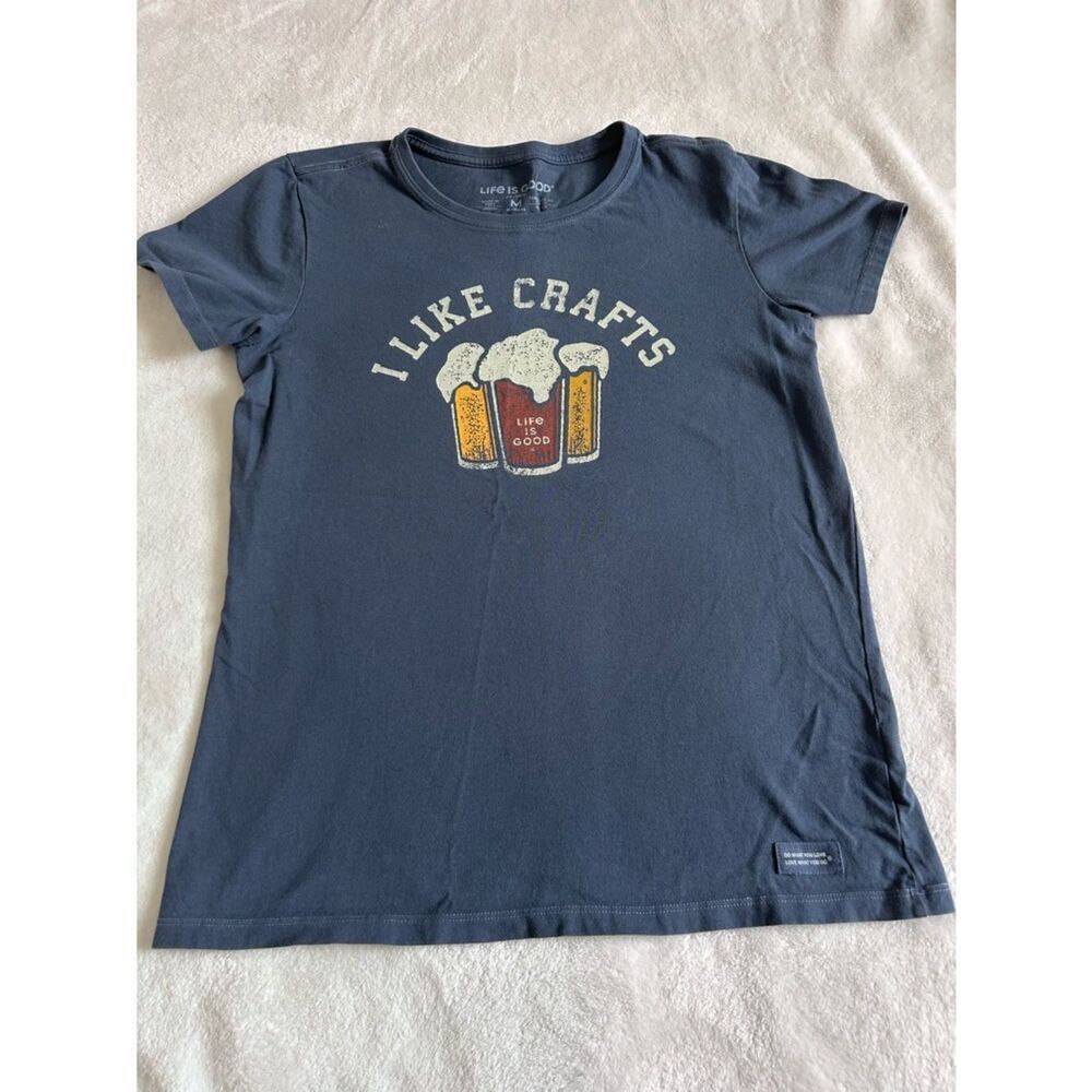 Life Is Good Women’s Crusher Tee I Like Crafts Beer Graphic Medium 100% Cotton